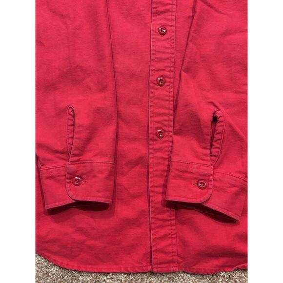 Woolrich Shirt Men's Large Red Button Down Heavy Cotton Canvas Vintage 70s USA - Picture 5 of 6